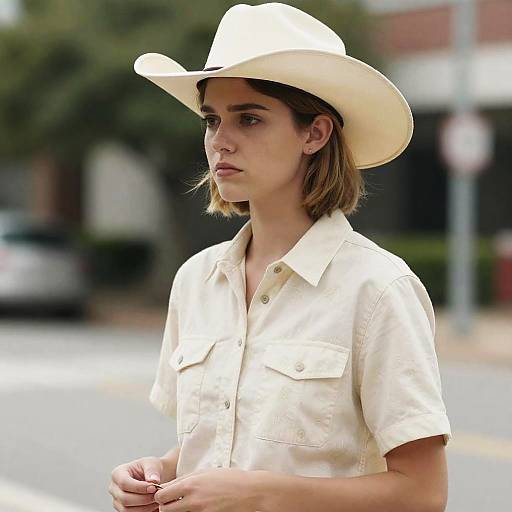 Young Woman in Cowboy Hat Portrait