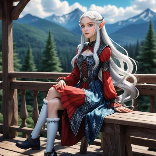 Elegant Elf on a Rustic Veranda