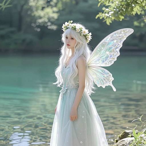 Whimsical Fairy Girl by Lake