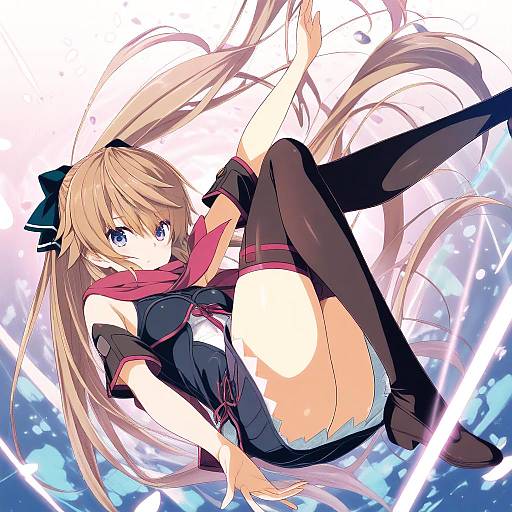 Illustration of Arisaka mashiro, ao no kanata no four rhythm in the style of Satou yuuki