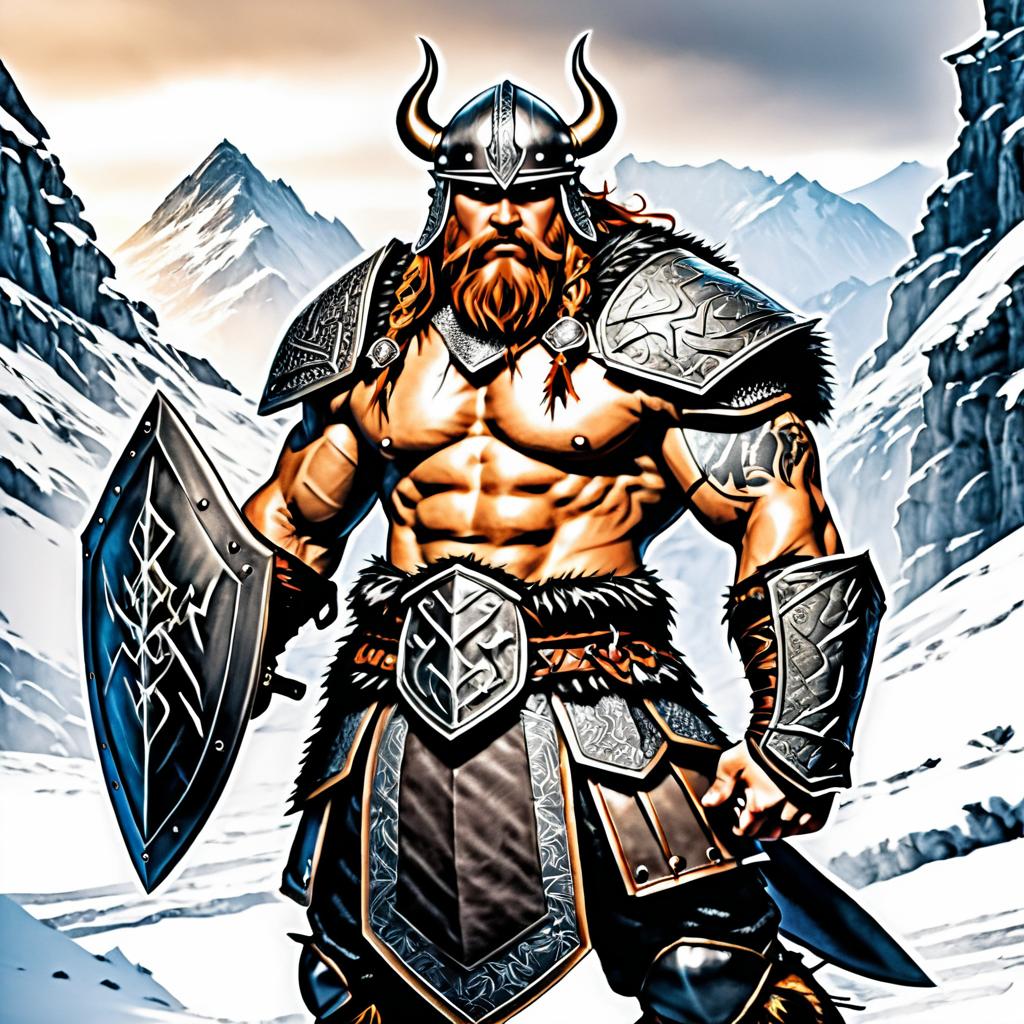 Viking Warrior in Joe Madureira Style