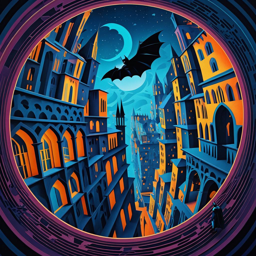 Surreal Batman in Escher Style