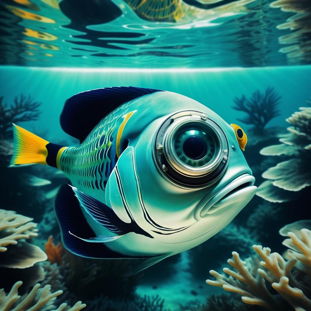 Surreal Fish with Human Eye Portrait