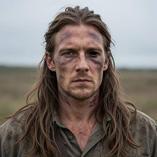 Scarred Wild Hunter Portrait