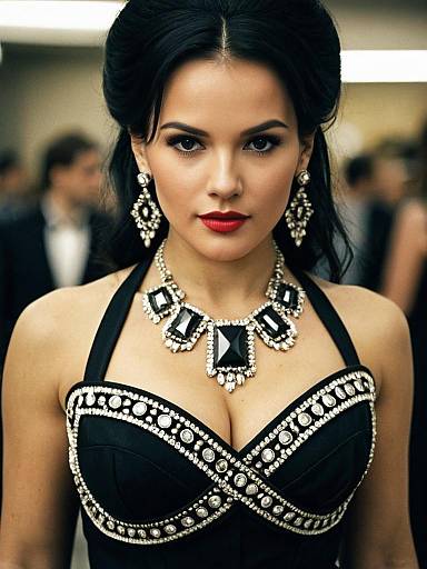 Elegant Woman in Fancy Belt Costume