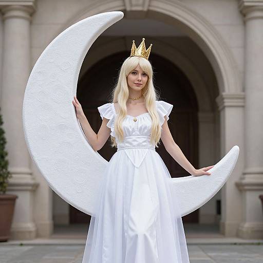 Moon Fairy in White Dress
