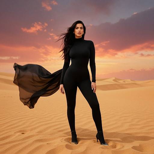 Dua Lipa in Surreal Desert Landscape