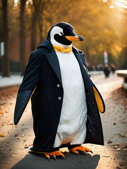 Realistic Man in Penguin Cosplay Costume
