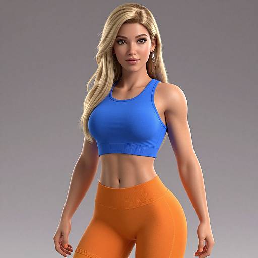 Stylized Fit Woman in Athletic Wear