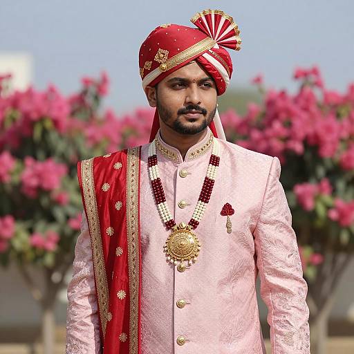 Vibrant Indian Groom in Traditional Attire
