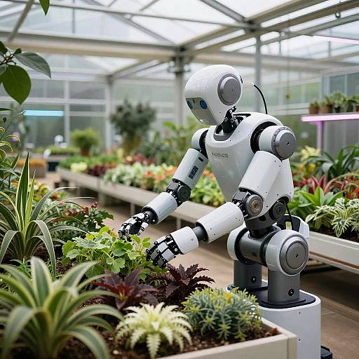 Futuristic Robotic Garden Caretaker
