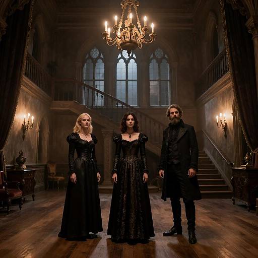 Dark Elegance in a Gothic Mansion