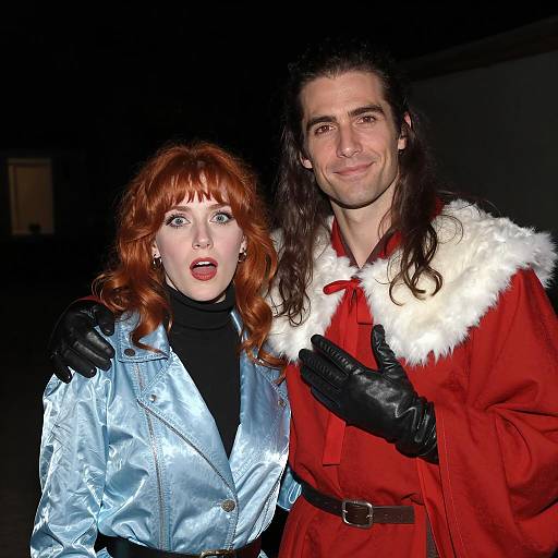 Surprised Woman and Smiling Man at Night