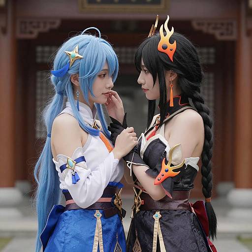 Intimate Portrait of Two Asian Women