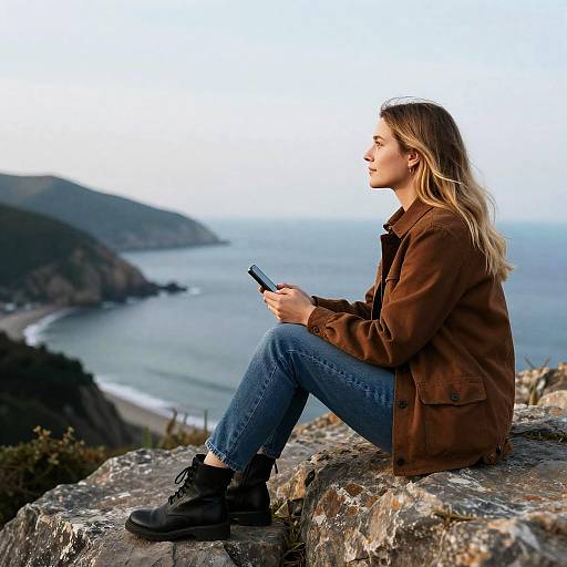 Calm Coastal Portrait of a Woman