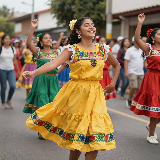 Energetic Latina Sister Dancing