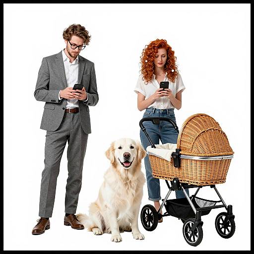 Captivating Family Scene with Dog