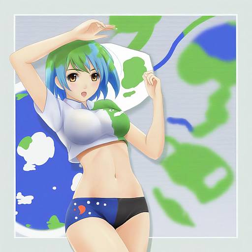 Illustration of Earth-chan, original in the style of Nonaka ritsu