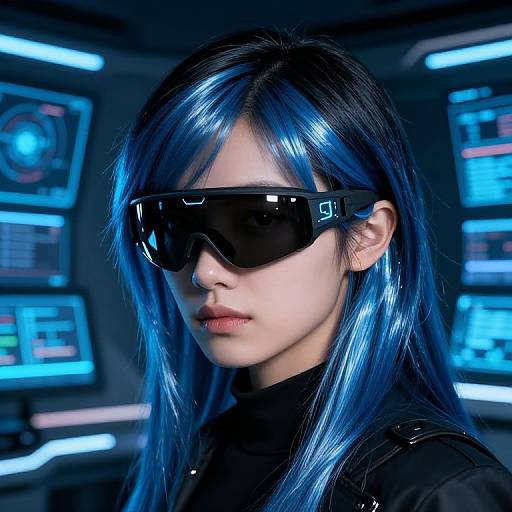 Futuristic Cyber-Spy Hair and Goggles
