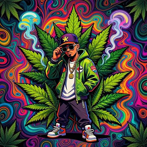 Trippy Gangster Hip-Hop Weed Art