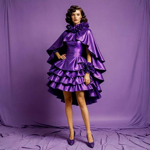 Vintage Photo of Slim Woman in Ruffled Dress