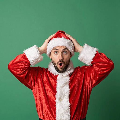 Surprised Santa: Festive Holiday Portrait