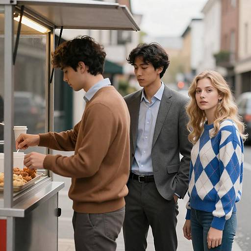 Urban Street Portrait with Food Cart