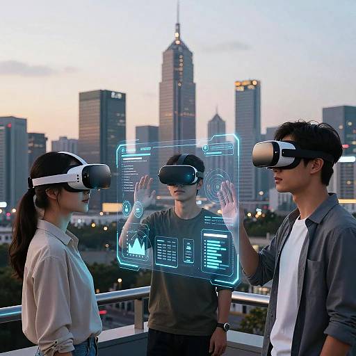 Futuristic VR Cityscape Interface