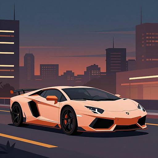 Minimalist Luxury Sports Car at Dusk