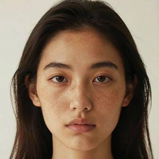 Serene Close-Up with Freckles