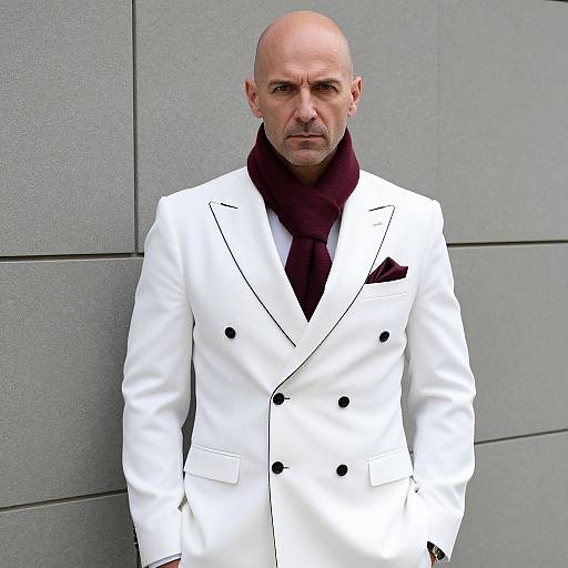 Confident Bald Man in Sharp Suit