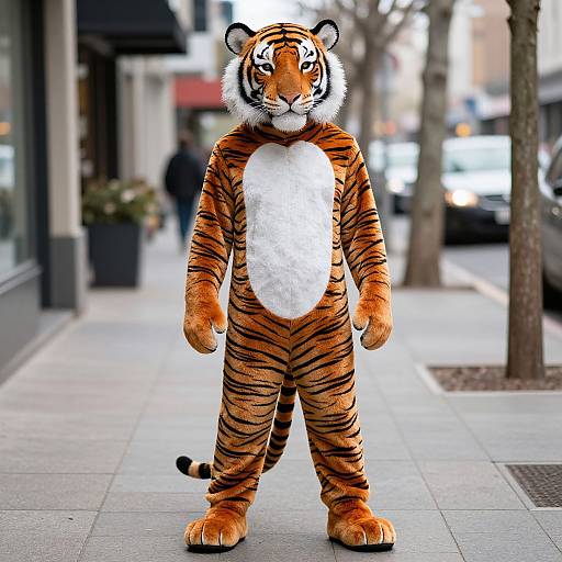 Tiger Print Costume in Urban Setting