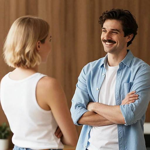 Warm Indoor Portrait of Two People