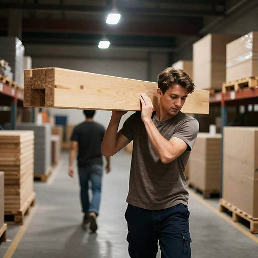 Night Warehouse Scene with Focused Man