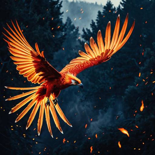 Majestic Firebird Soaring at Dawn