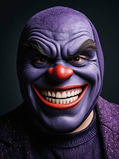 Photorealistic Portrait of Grimace Character