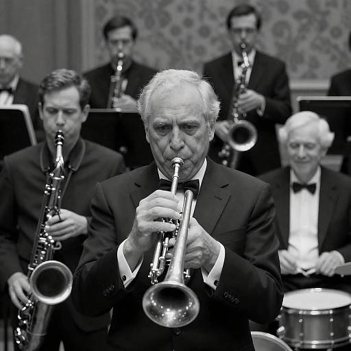 Black and White Jazz Band Performance