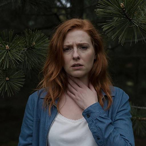 Mysterious Woman in Dark Forest Portrait