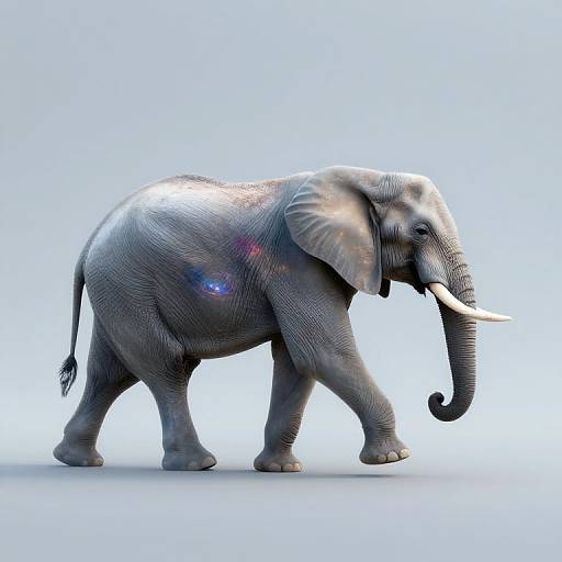 Galaxy Elephant with Translucent Skin