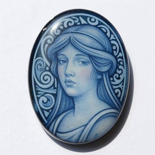 Art Nouveau Handcrafted Glass Cabochon