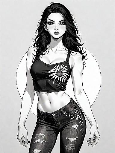 Casual Chic Woman in Damask Top