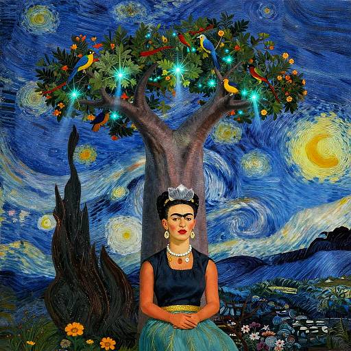 Bioluminescent Baobab: Van Gogh & Kahlo