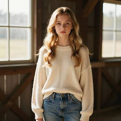 Editorial Portrait of Blonde Teen Girl