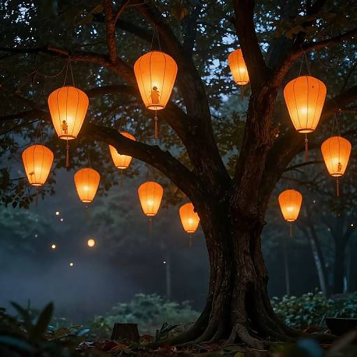 Glowing Lanterns with Tiny Figures
