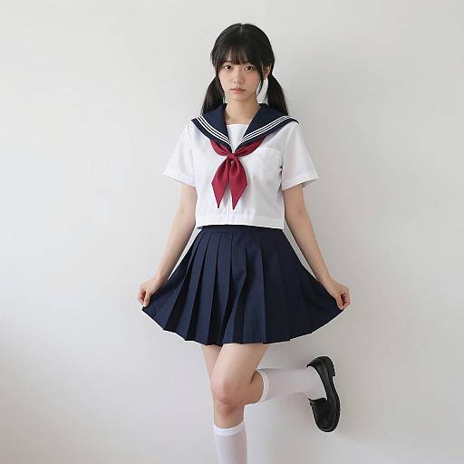 Sailor Uniform Pose of Asian Girl