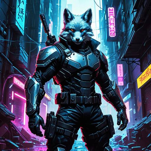 Cyberpunk Silver Fox Mercenary