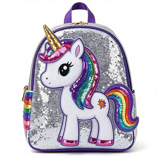 Vibrant Sequin Rainbow Unicorn Backpack