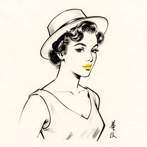 Vintage Comic Ink Sketch Portrait