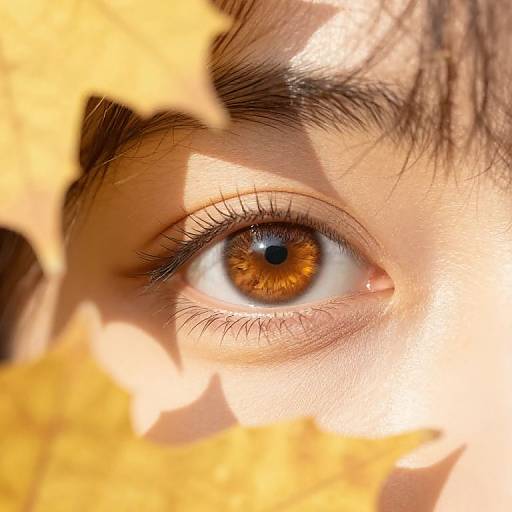 Golden Autumn Brown Eyes Portrait