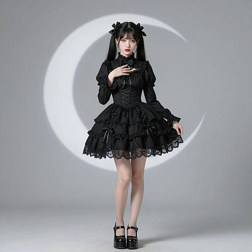 Gothic Lolita Elegance in Moonlight